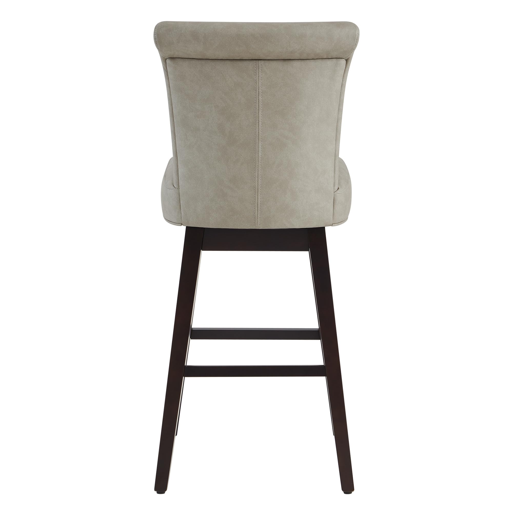 CHITA 30 Inch Counter Height Swivel Bar Stools Set of 2, FSC Certified Modern Upholstered Faux Leather Swivel Barstool Chairs with Back, Stone Grey