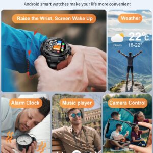 LIGE Military Smart Watches for Men with Call, 5ATM Waterproof 800mAh Extra-Large Battery Fitness Watch with Heart Rate/SpO2/Sleep Monitor, 1.5'' HD DIY Screen Smartwatch for Android iOS