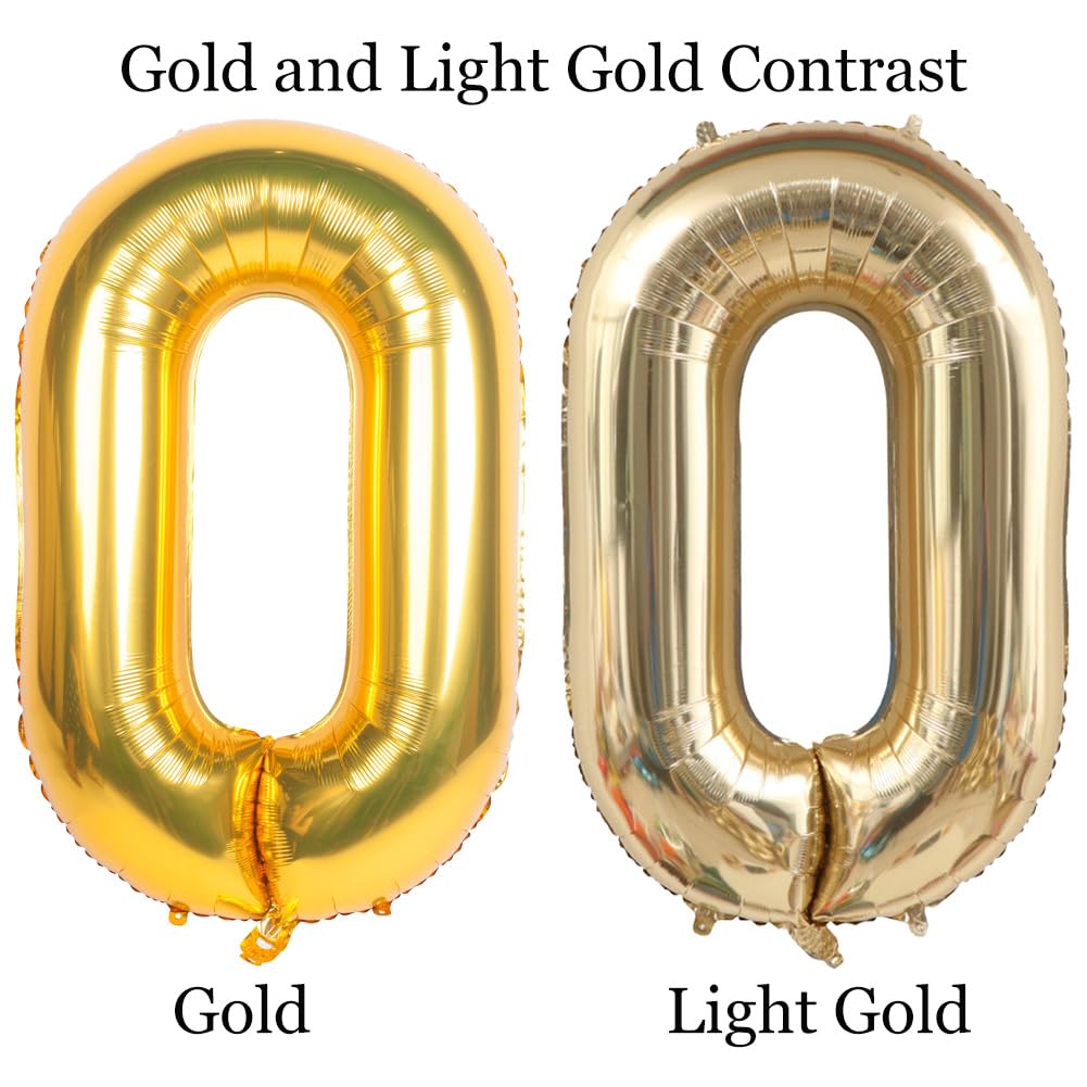 40 Inch Light Gold 30 Number Balloons White Gold Giant 30 Foil Mylar Helium Large Digital Balloon Champagne Gold Birthday Numbers Jumbo Balloons 30th Anniversary Events Party Decorations Supplies