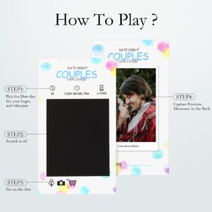 SHOUSIER 50 Date Ideas Couples Card Games for Date Night-Unique Adventure Challenge Scratch Off Date Night Ideas,Engagement Gifts for Couples