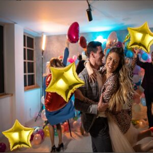 10Pcs Gold Star Shape Foil Balloon 18Inch Aluminum Foil Mylar Balloon Happy Birthday Balloons Decoration