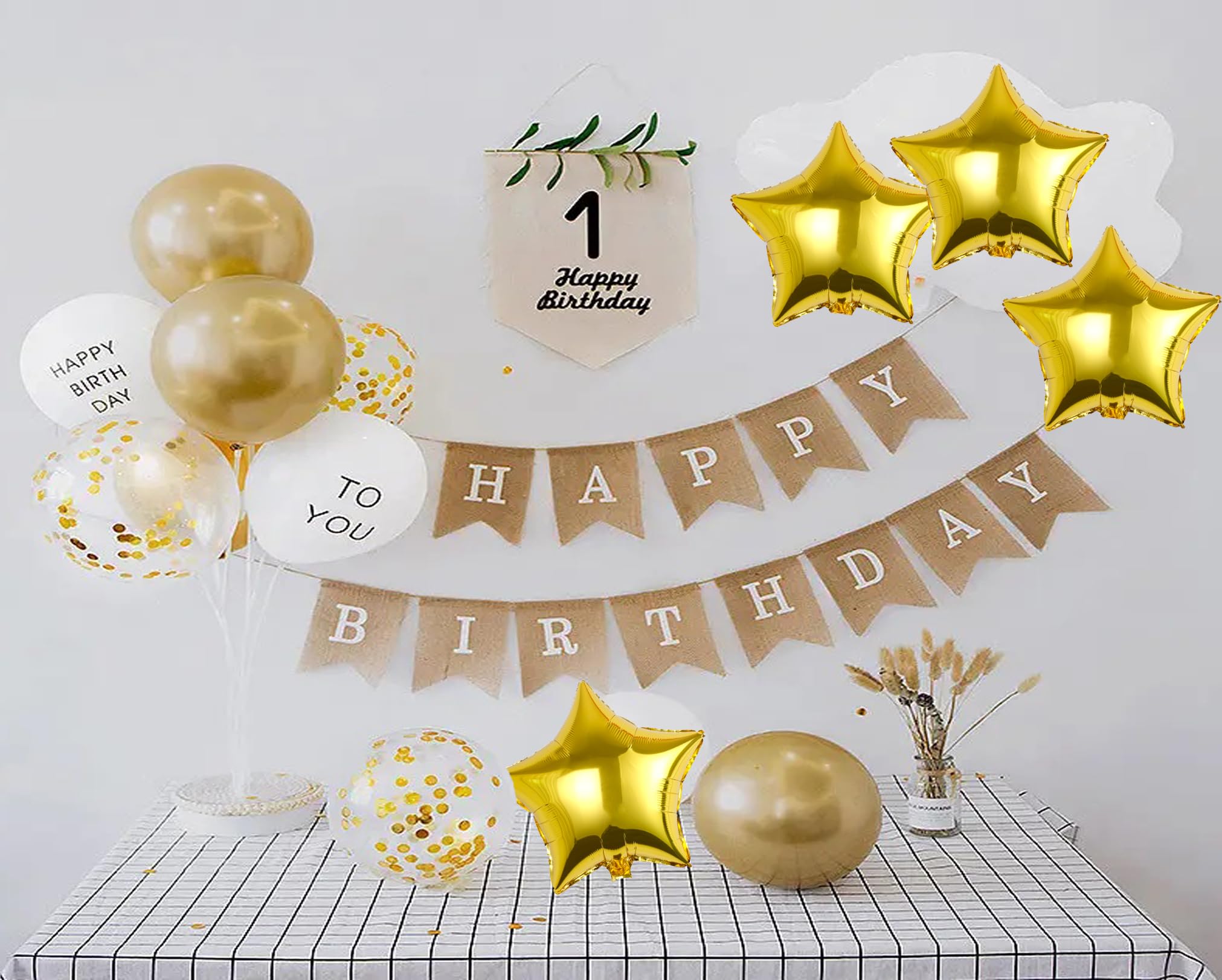 10Pcs Gold Star Shape Foil Balloon 18Inch Aluminum Foil Mylar Balloon Happy Birthday Balloons Decoration