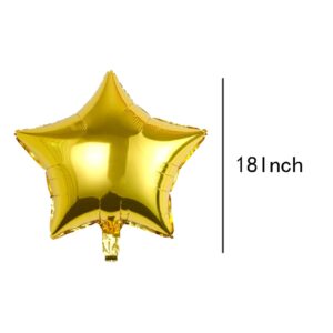 10Pcs Gold Star Shape Foil Balloon 18Inch Aluminum Foil Mylar Balloon Happy Birthday Balloons Decoration