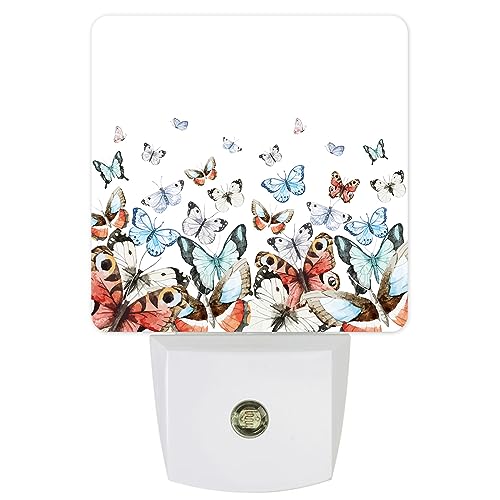 Big buy store Night Lights Auto Sensor Butterfly Floral Plug-in LED Nightlights Dusk to Dawn for Living Room, Bedroom, Bathroom, Kitchen, Hallway, Stairways, Country Style Butterfly Flowers