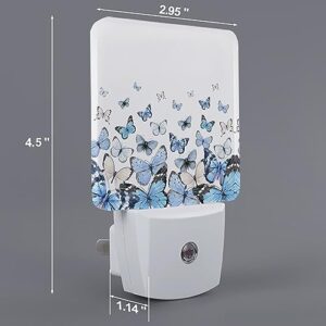 Big buy store Night Lights Auto Sensor Butterfly Floral Plug-in LED Nightlights Dusk to Dawn for Living Room, Bedroom, Bathroom, Kitchen, Hallway, Stairways, Country Style Blue Butterfly