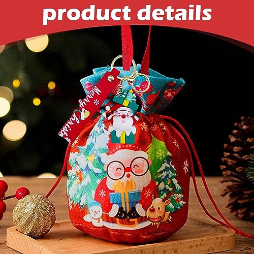 GKmow 1 PC Santa Claus Key Chain, 2.6" x 1.5" Christmas Theme Key Bag, Car Universal Soft Key Pendant Gift (Green)