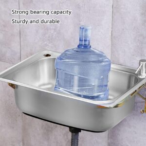 Wall Mount Small Utility Sink, Kitchen Farmhouse Bathroom Laundry Room Sink, Stainless Steel Single Bowl Hand Washing Basin, with Drain/Faucet, for Home Commercial Restaurant ( Size : 38x33x14cm/15x13