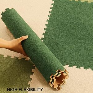 10pcs Interlocking Foam Mat 0.4" Thick, Low Pile Carpet Floor Tiles, Bedroom Area Rugs, Exercise Play Ground Mats, Yoga Mat(Size:30x30cm,Color:Light Grey)