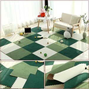 10pcs Interlocking Foam Mat 0.4" Thick, Low Pile Carpet Floor Tiles, Bedroom Area Rugs, Exercise Play Ground Mats, Yoga Mat(Size:30x30cm,Color:Light Grey)