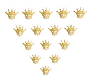 15pcs mini crown foil balloons gold party decorations.for birthday party anniversary supplies