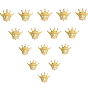 15Pcs Mini Crown Foil Balloons Gold Party Decorations.For Birthday Party Anniversary Supplies