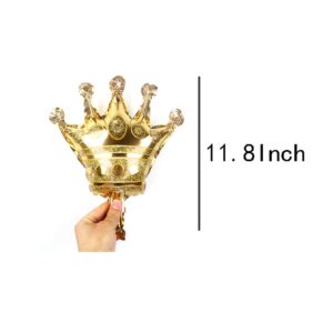 15Pcs Mini Crown Foil Balloons Gold Party Decorations.For Birthday Party Anniversary Supplies