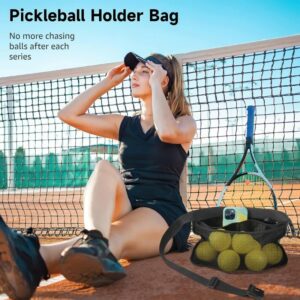 SkiPdr 2PCS Tennis Ball Band Holder Ball Pouch, Easy Holding 8-10 Pickle Balls or Tennis, Adjustable Tennis Ball Holder Waist Pouch, Mesh Tennis Ball Belt Pouch Pickleball Tennis Ball Holder Bag