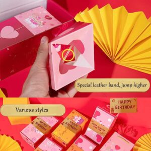 Neioaas Surprise Gift Boxes -Surprise Pop Up Gift Box for Money and Birthday,Unique Christmas Folding Bouncing Red Envelope Gift Box,Surprise Jumping Boxes for Gifts (12 Bouncing Boxes Yellow)