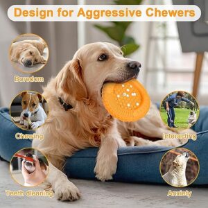 PcEoTllar Dog Toys for Aggressive Chewers, Interactive dog toys, Tough Dog Toys for Large Dogs, Dog Chew Toys with Safe Rubber, for Medium/Large Dogs Breed - Yellow