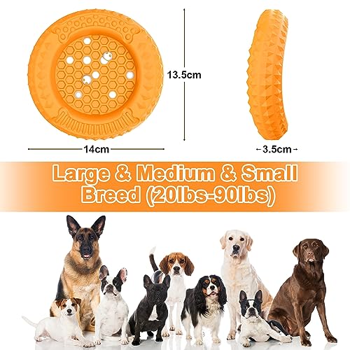 PcEoTllar Dog Toys for Aggressive Chewers, Interactive dog toys, Tough Dog Toys for Large Dogs, Dog Chew Toys with Safe Rubber, for Medium/Large Dogs Breed - Yellow