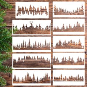 pine tree stencils tree stencil forest stencil wood burning stencils patterns reusable drawing templates for painting on wood wall fabric furniture