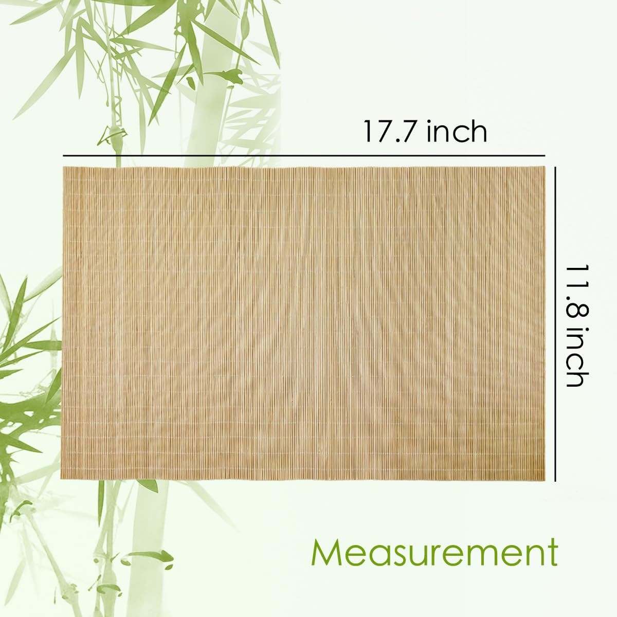 SUYUDSM Set of 8 Pcs Bamboo Placemats Woven Place Mat Sushi Rolling Mat, Durable and Anti-slip,Heat resistant Table Mats 12 x 17 Inches for Dining Room, Kitchen, Parties, Holidays