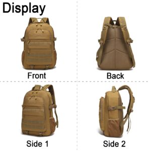 Aocmpxs Military Tactical Backpack, 30L Hiking Daypack Water-Resistant 3 Day Assault Backpacks Molle Army Pack(Tan)