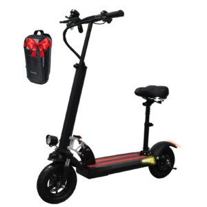 bikydom electric scooter for adult,800w 15ah folding e scooter up to 28mph & 28 miles travel range,10'' vacuum tires electric scooter with seat