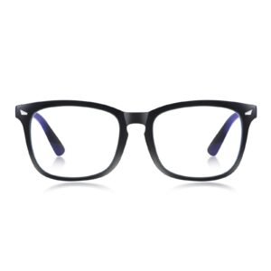 Blue Light Blocking Glasses for Women or Men |Fashion UV Ray Filter Eyeglasses for Reading, PC and TV | Gaming Glasses Instantly Blocks Glare from Computers and Phone Screens (Black)