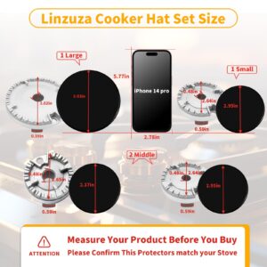 Gas Stove Burner Caps Set: Burner Gas Cooker Hat Set of 4,High Cooking Performance Stove Lids for Gas Burner Cap Cover Head Replacement Fits Specialised Models(Dimensions in Images)