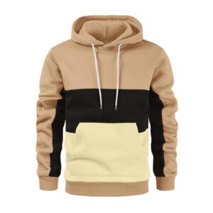 etconen men's fleece hoodies novelty color block pullover outdoors casual sweatshirt with pocket 1-xx-large