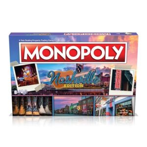 MONOPOLY Board game - Nashville Edition: 2-6 Players Family Board Games for Kids and Adults, Board Games for kids 8 and up, for Kids and Adults, Ideal for Game Night