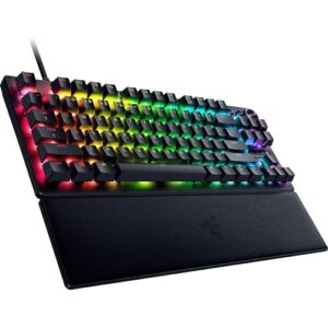 Razer Huntsman V3 Pro TKL Esports Gaming Keyboard: Analog Optical Switches - Snap Tap Mode - Rapid Trigger - Adjustable Actuation - Media Keys & Dial - Doubleshot PBT Keycaps - Wrist Rest