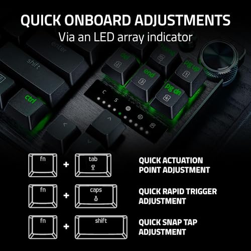 Razer Huntsman V3 Pro TKL Esports Gaming Keyboard: Analog Optical Switches - Snap Tap Mode - Rapid Trigger - Adjustable Actuation - Media Keys & Dial - Doubleshot PBT Keycaps - Wrist Rest