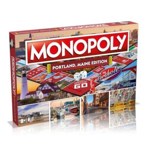 MONOPOLY Board game - Portland ME Edition: 2-6 Players Family Board Games for Kids and Adults, Board Games for kids 8 and up, for Kids and Adults, Ideal for Game Night