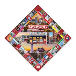 MONOPOLY Board game - Portland ME Edition: 2-6 Players Family Board Games for Kids and Adults, Board Games for kids 8 and up, for Kids and Adults, Ideal for Game Night