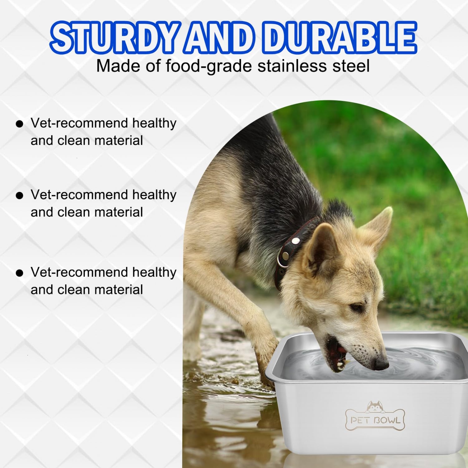 Vumdua Water Bowls for Large Dogs, 3 Gallons Durable Stainless Steel Dog Bowls - Large Capacity Water and Food Bowl for Large, X - Large Breed Dogs Indoor Outdoor, Easy to Clean