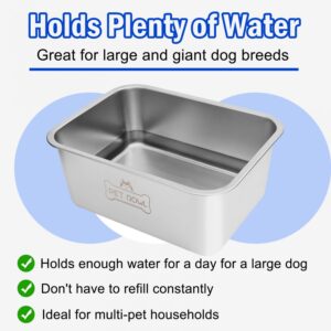 Vumdua Water Bowls for Large Dogs, 3 Gallons Durable Stainless Steel Dog Bowls - Large Capacity Water and Food Bowl for Large, X - Large Breed Dogs Indoor Outdoor, Easy to Clean