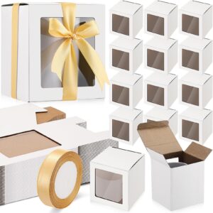 ctosree 50 pcs gift boxes for sublimation mugs, mug boxes for shipping exhibition boxes for 11oz, 12oz, 15oz sublimation mugs blank mug box cups gift wrapping (white)