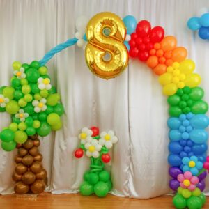 RUBFAC 154pcs Rainbow Balloons Different Sizes 18 12 10 5 Inches for Garland Arch, 6 Assorted Colors Latex Balloons for Birthday Baby Shower Graduation Wedding Anniversary Party Decorations