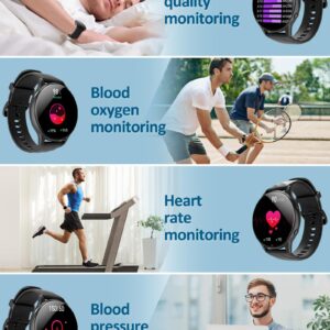 Kumi Smart Watch for Men Women, 1.39" Smartwatch for Android & iOS, Answer/Make Call, Voice Assistant, IP68 Waterproof Fitness Activity Tracker, 100+ Sport Modes, Heart Rate and Sleep Monitor, Black