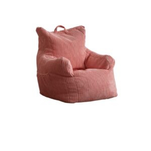 wayshome corduroy bean bag chairs for kids - pink & yellow comfy toddler chair with storage pockets (pink)