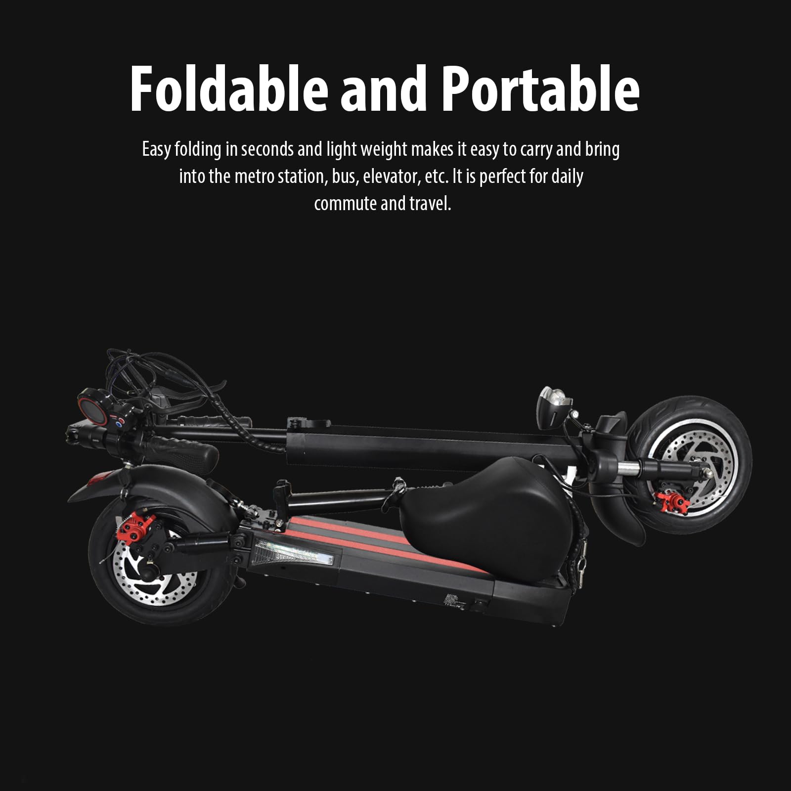 Electric Scooter for Youth and Adults, 800W Motor, 27 MPH Max Speed, 48V 15AH Battery, Up to 31 Miles Long Range, 10-Inch Honeycomb Tire, 330lbs Weight Limit, Light Weight Folding Kick Scooter