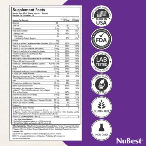 NuBest Tall Protein Powder for Kids & Teens - Whey Protein Powder - Chocolate Protein Powder Shake - Protein Drink with Probiotics, Omega 3-6-9, Vitamin D3 + K2, Calcium, Vitamin - 15 Servings