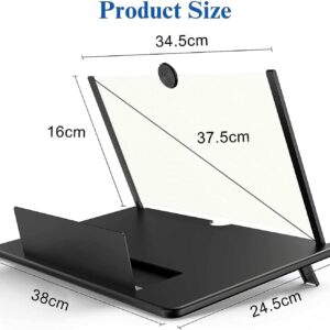 18" Screen Magnifier for Smartphone –3D HD Mobile Phone Magnifying Projector Screen Enlarger for Movies, Videos, and Gaming–Foldable Phone Stand with Screen Amplifier–Supports All Cell Phone