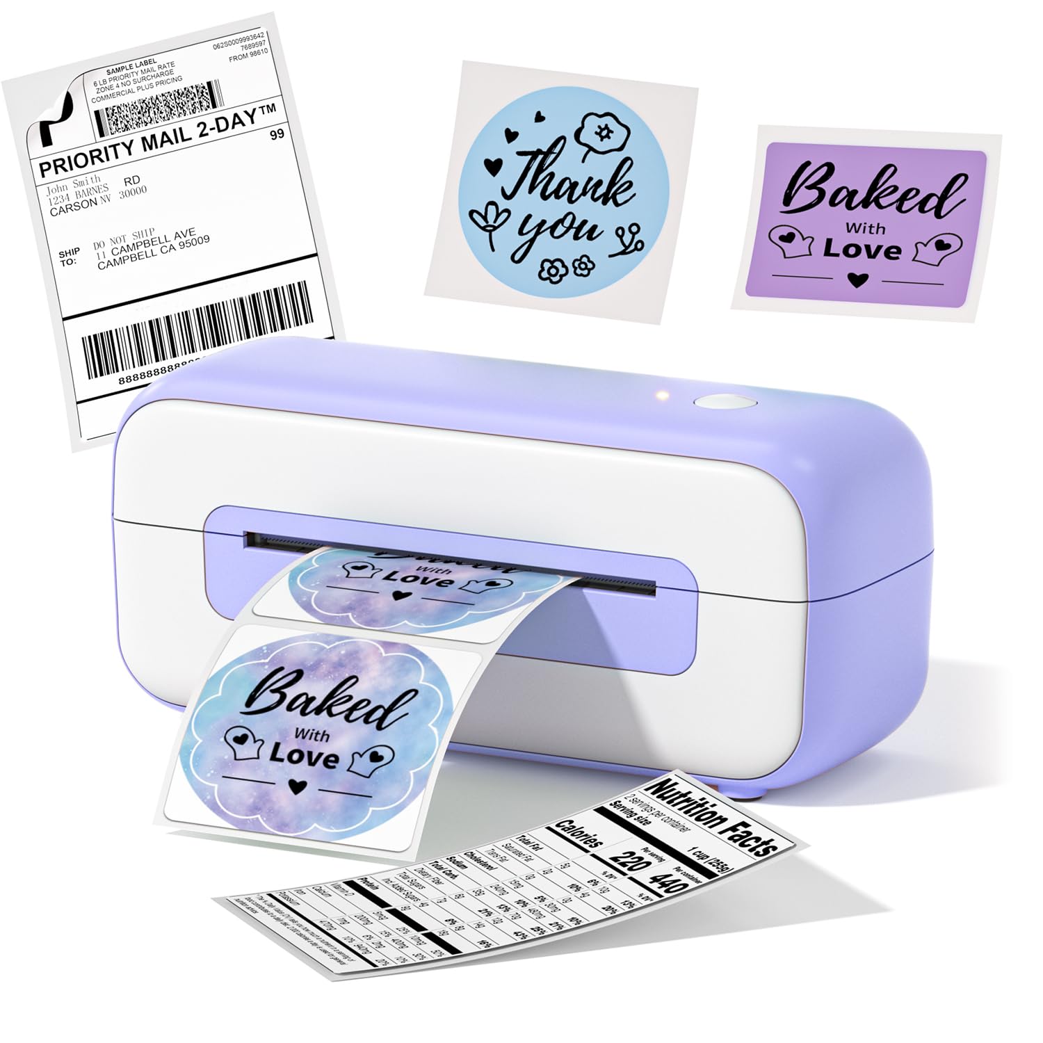 LabelCreate Thermal Shipping Label Printer, 4x6 Thermal Label Printer, Label Printer for Small Business, Direct Thermal Printer Compatible with Amazon Shopify Etsy Ebay FedEx USPS（Only USB）