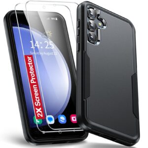 Oterkin for Samsung Galaxy S23 FE Case, [3 in 1] Galaxy S23 FE 5G Case with [2Pcs Tempered Glass Screen Protector][10FT Military Grade Defense][Heavy Duty Protection] S23 FE 5G Case (Black)