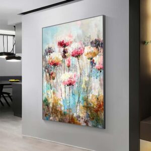 oil painting on canvas wall art,art hand-painted abstract wall art, modern textured artwork original flower frameless abstract hand drawn lines painting oil painting for living room bedroom art paint