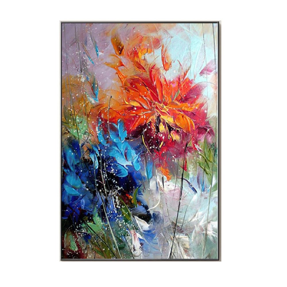 Oil Painting On Canvas Wall Art,100% Hand Painted Oil Paintings On Canva,Modern Wall Art On Canvas Wedding Decor,Blooming Flower Frameless Textured Artwork Large Wall Art For Living Room Bedroom,70X9