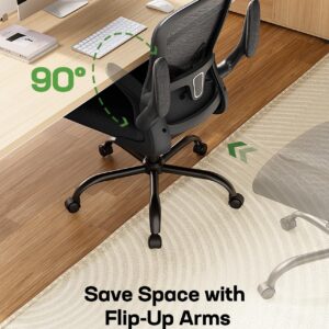 Marsail Office Chair Ergonomic-Desk Chair: Mesh Back Home Office Chair with Adjustable Lumbar Support, Computer Desk Chair with Flip-up Armrests Swivel Home Office Task Chair(Black)