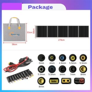 Portable Solar Panels with Multi Connector Solar Charger 250W with Kickstands for Camping RV Fast Charge Power Station