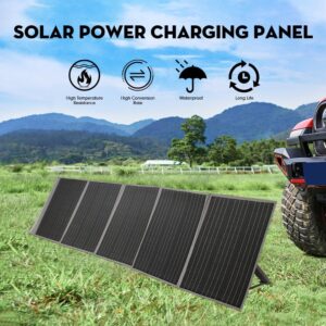 Portable Solar Panels with Multi Connector Solar Charger 250W with Kickstands for Camping RV Fast Charge Power Station