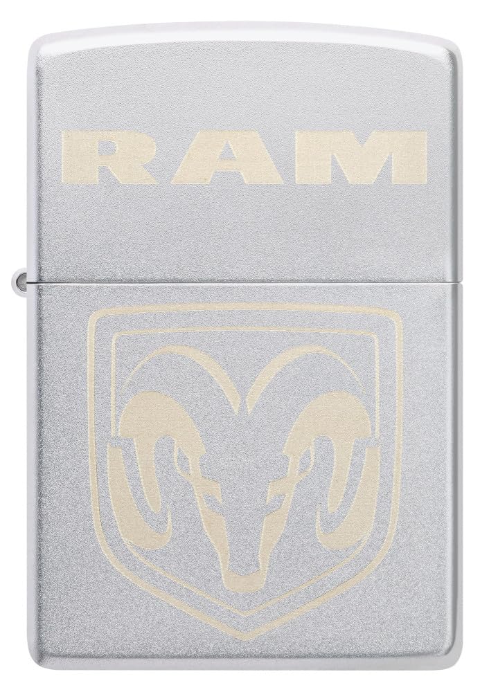 Zippo RAM Satin Chrome Pocket Lighter