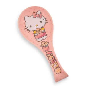 sanrio hello kitty stacked snacks ceramic spoon rest holder | kitchen organizer for utensils to keep countertop clean